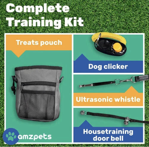 Dog Training Set | Puppy Supplies Starter Kit & Dogs Clicker | Treat Pouch Bag