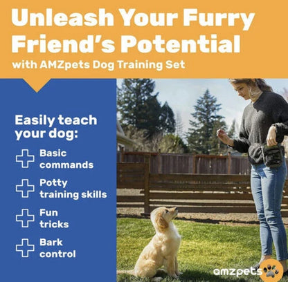 Dog Training Set | Puppy Supplies Starter Kit & Dogs Clicker | Treat Pouch Bag