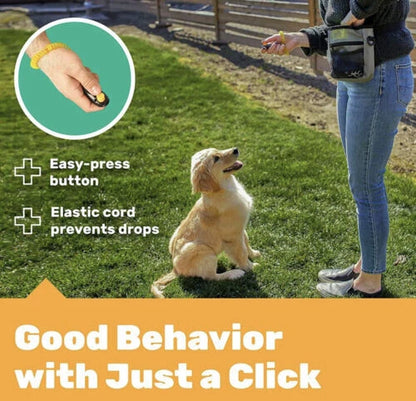 Dog Training Set | Puppy Supplies Starter Kit & Dogs Clicker | Treat Pouch Bag