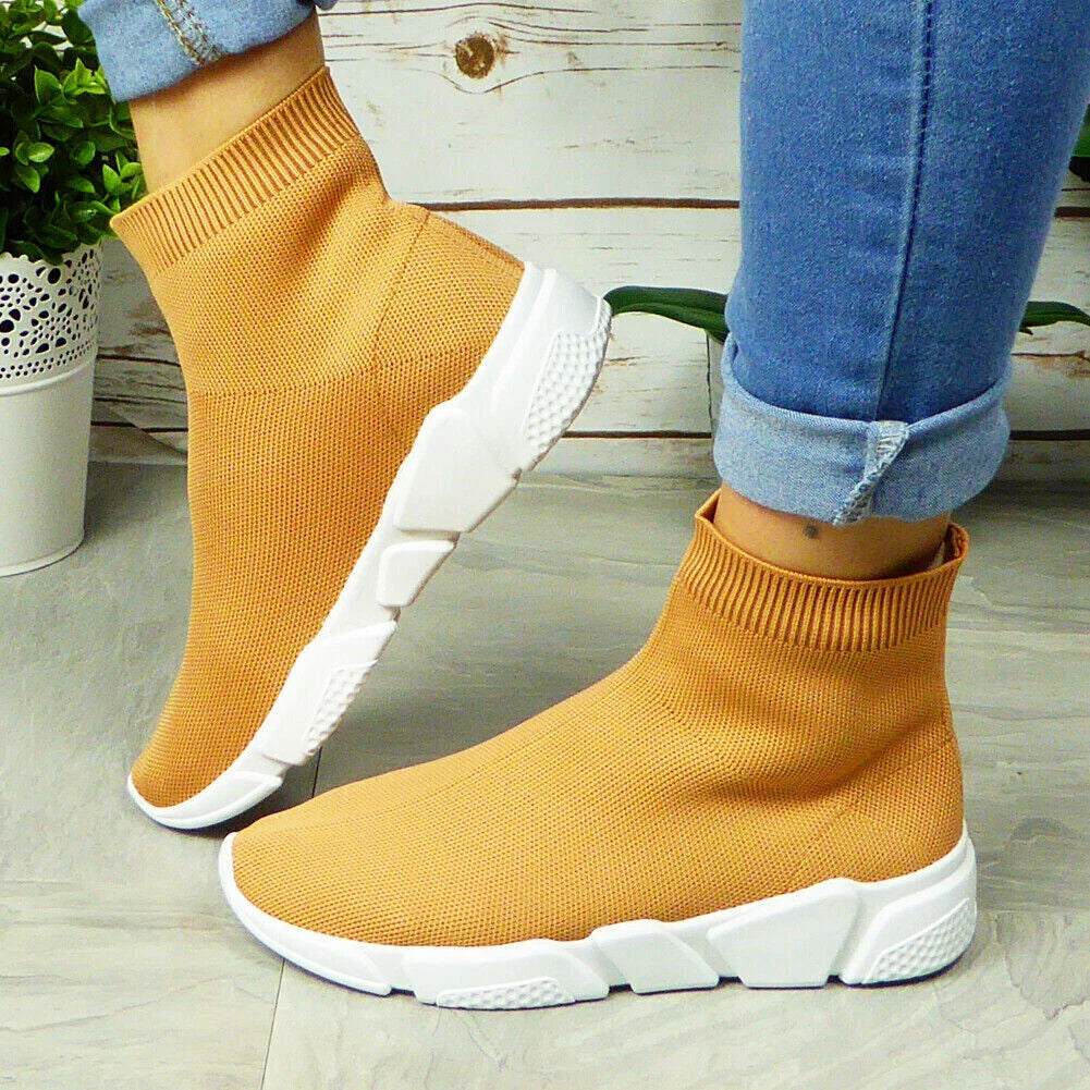 Ladies Running Trainers Womens Sock Fitness Sports Slip On Gym Pumps Shoes Size