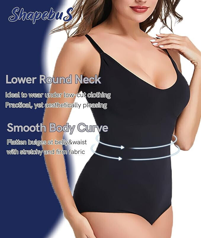Women Tummy Control Shaping Shapewear Bodysuit with Bra Pads Slimming