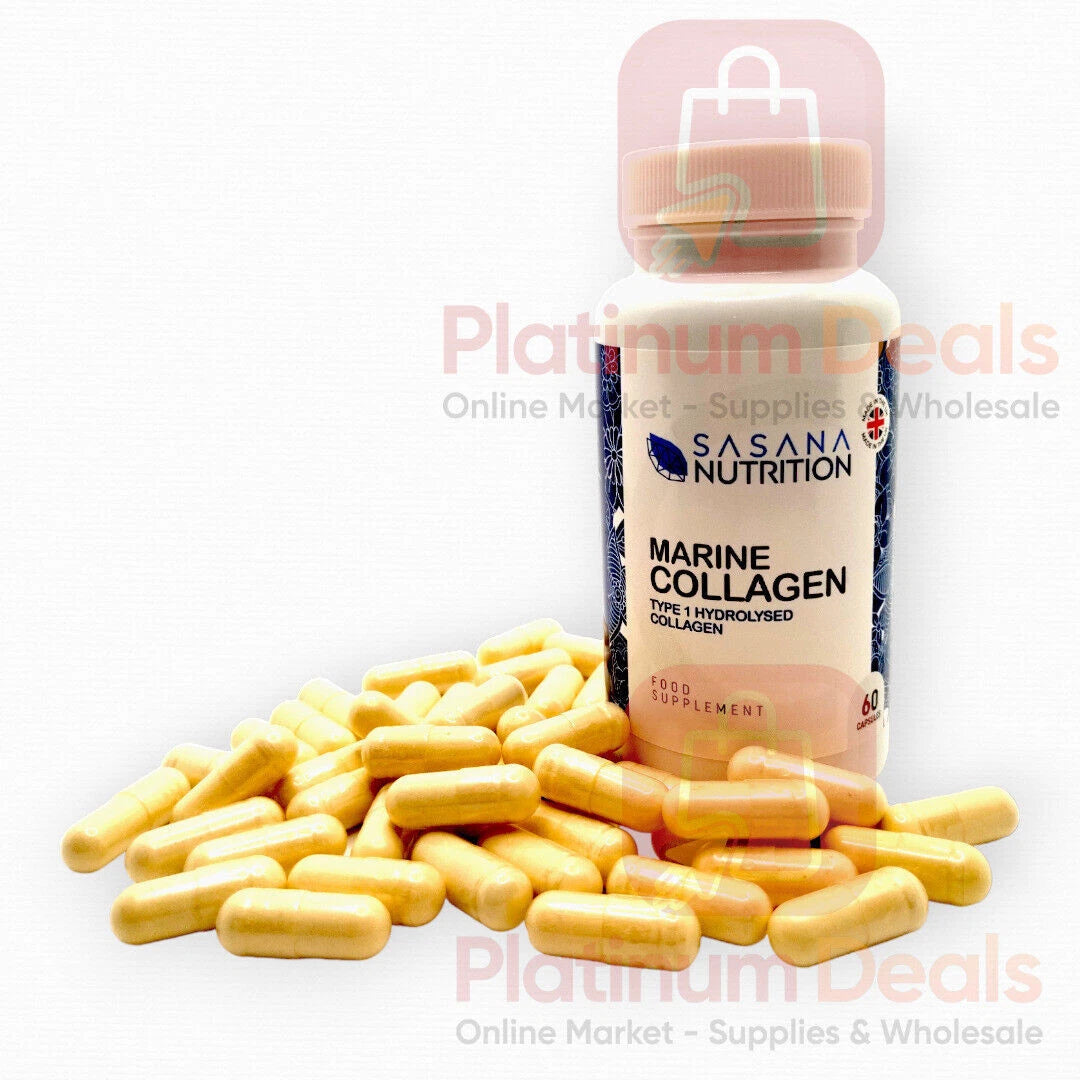 Hydrolised Marine Collagen Capsules 1000mg Type 1 Pure Max Strength Skin Hair