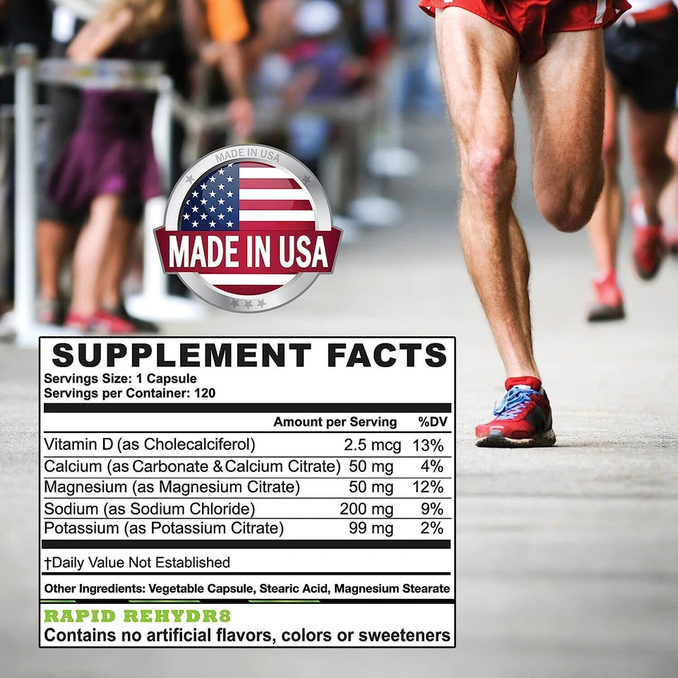 Elite Electrolytes Rehydr8 | Enhace Energy | Keto Diet Supplement 120 Capsules