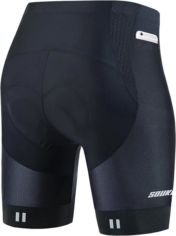 Souke Sports Men's Cycling Shorts 4D Padded Road Bike Bib Shorts with Pockets S