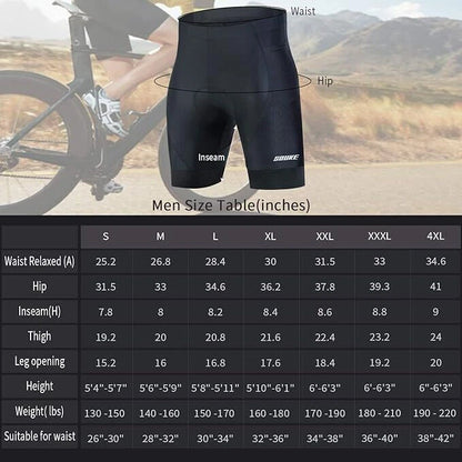 Souke Sports Men's Cycling Shorts 4D Padded Road Bike Bib Shorts with Pockets S