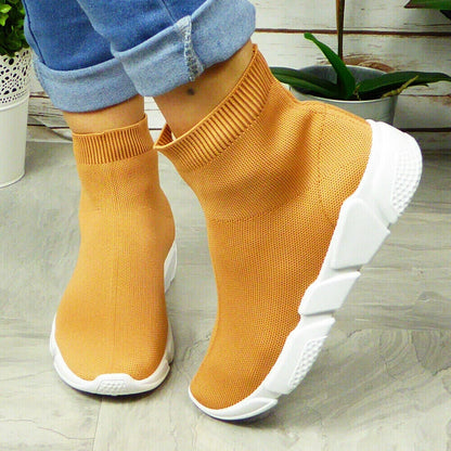 Ladies Running Trainers Womens Sock Fitness Sports Slip On Gym Pumps Shoes Size