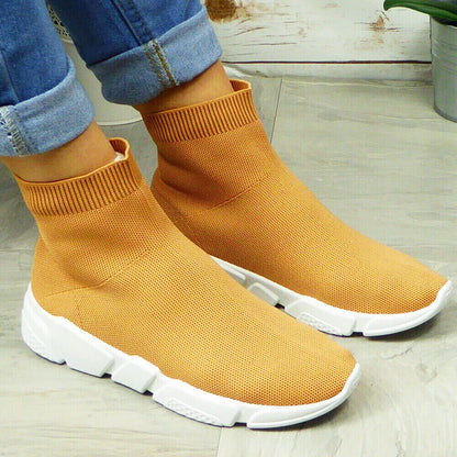 Ladies Running Trainers Womens Sock Fitness Sports Slip On Gym Pumps Shoes Size