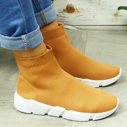 Ladies Running Trainers Womens Sock Fitness Sports Slip On Gym Pumps Shoes Size